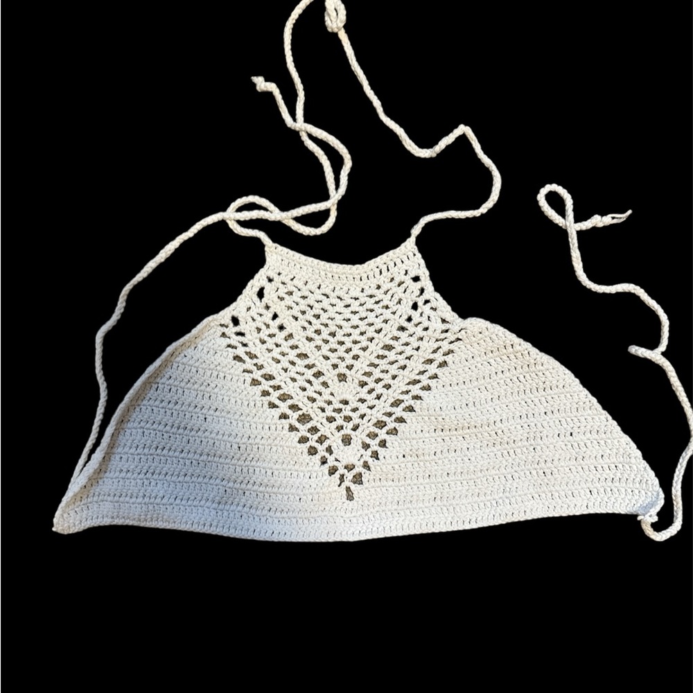 custom handmade crochet crop top/bikini top size S/M